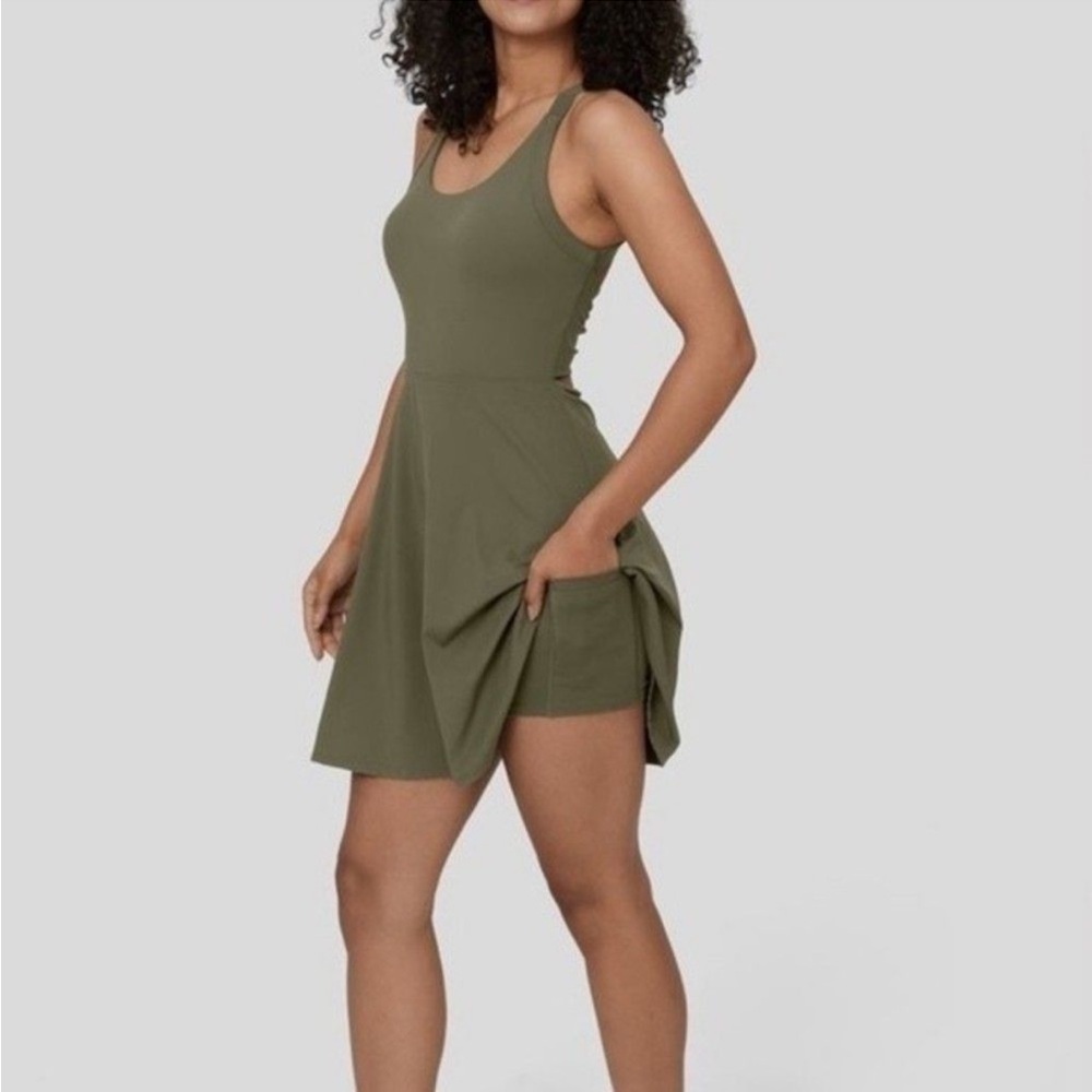 NWT Halara Backless Twisted Cut Out 2-in-1 Mini Ballet Dance Dress Large Long